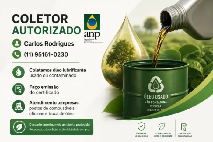 Compramos óleo lubrificante usado, somos uma empresa credenciada