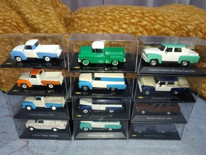 Miniaturas Carros inesquecíveis do Brasil e Veículos de serviços - Linha GM Caminhonetes