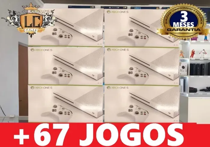 XBOX ONE S 1TB COM: 66 JOGOS + GARANTIA O6 MESES + BRINDES ( LOJA FISICA BH )
