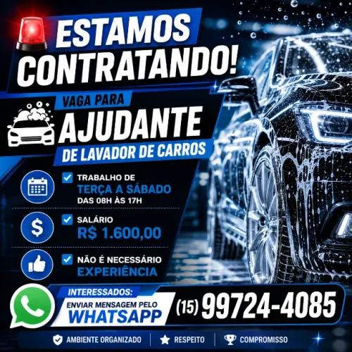 Ajudante de lavador para lava rápido