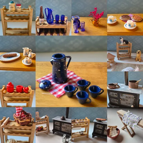Kit de acessórios e móveis em miniatura