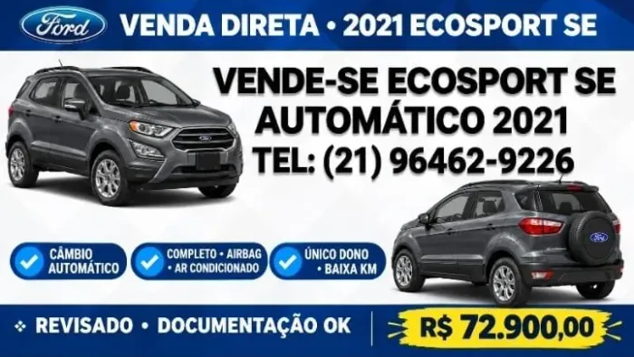 Ford Ecosport SE 1.5 12V Flex 5P Aut. 2021