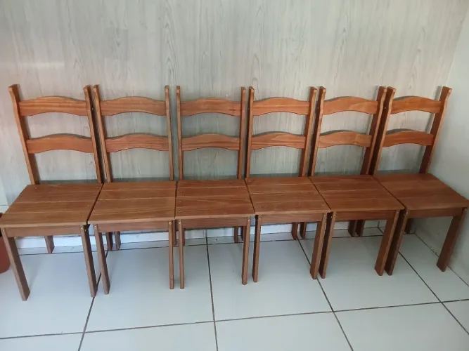 Conjunto 6 cadeiras madeira