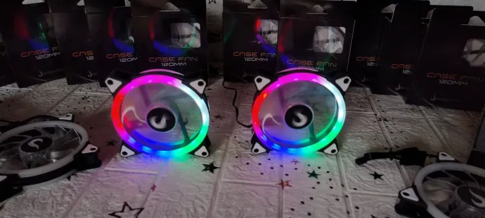 Cooler Fan, iluminação rainbow dupla, 120mm, cooler Novos