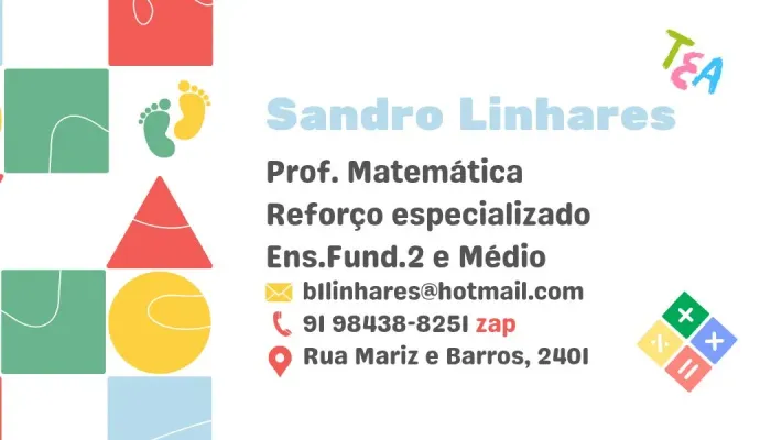 Professor de Matemática para reforço escolar e preparação para o ENEM. 