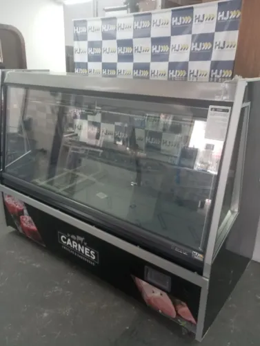 NZ. Vitrine açougue 2 metros Gelopar com desembaçador e depósito refrigerado 