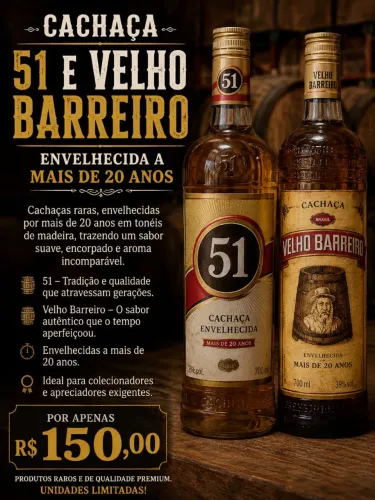 Bebidas Envelhecida, $50,00 cada... 