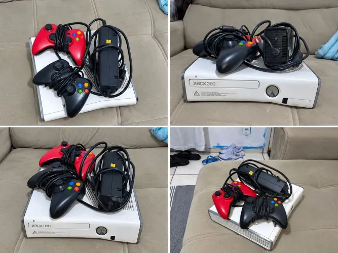 Xbox 360 desbloqueado,fonte,cabo HDMI e 2 manetes porém com toque fantasma