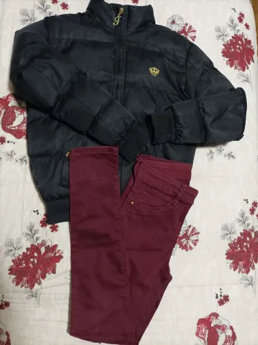Look Jaqueta e calça Sarja 