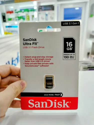 Pendrive SanDisk Ultra Fit 16GB USB 3.1 Compacto