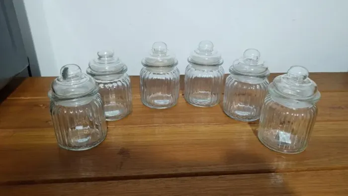 6 Potes de Vidro Herméticos
