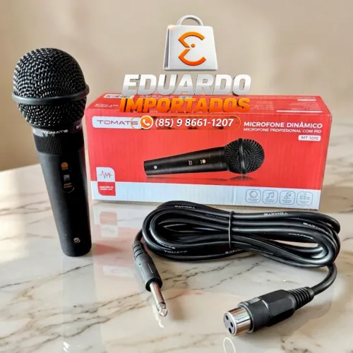 Microfone com fio de 3 Metros, Redução de Ruídos HD, Eventos, Karaokê Caixa de Som