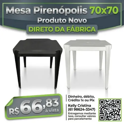 Mesa de Plástico 70x70 Nova 