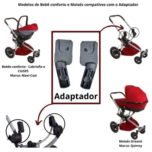Adaptador para Acoplar no Carrinho de Bebe Quinny Buzz Bebês Conforto Maxi-Cosi Cabriofix 