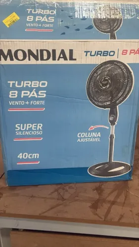 Ventilador Mondial Turbo 8 Pás 40cm Coluna Novo