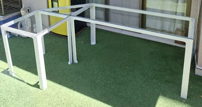 Mesa em L aço Tok Stok