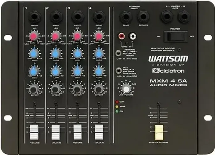 MESA DE SOM CICLOTRON WATTSOM MXM 4 SA - COM PLACA DECODIFICADORA MP3