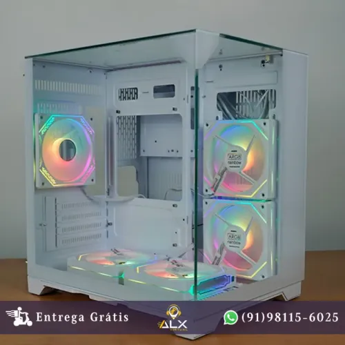 Gabinete Gamer Visão Infinita White - Kmex Cgw3d3 *ENTREGA GRÁTIS*