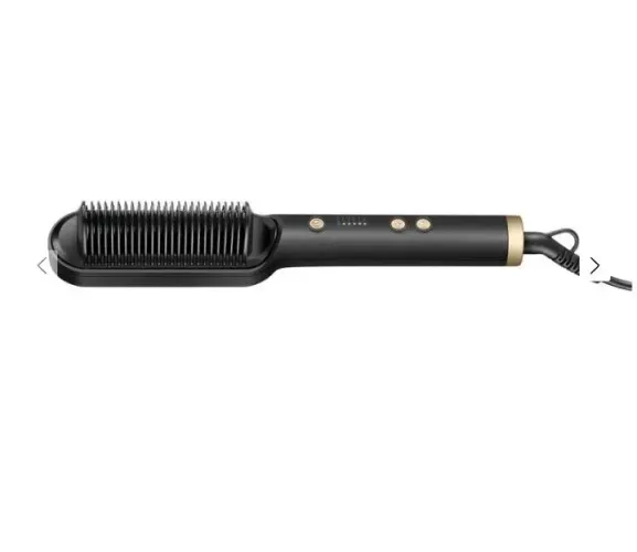 Escova Alisadora Black Gold Argan Mondial Preto e Champagne EA-06