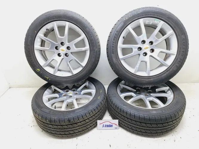 Jogo Roda Aro 18 225/55 C/pneu Gm Malibu 2.4 2010 / 2011 Prata