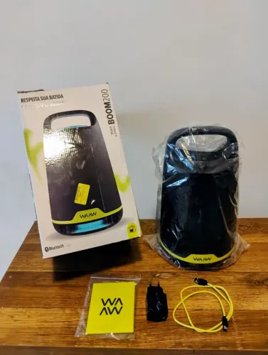 Caixa de som WAAW BOOM by Alok BLUETOOTH LEDS USB 80w nova