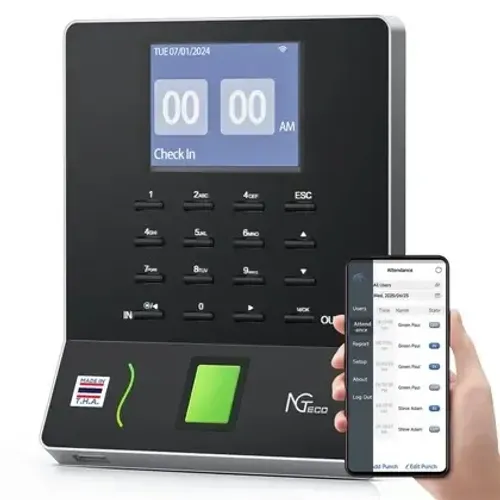 Relógio de Ponto NGTeco W2 Biométrico com WiFi, PIN e Controle por App