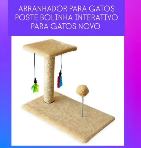 ARRANHADOR PARA GATOS POSTE BOLINHA INTERATIVO NOVO 