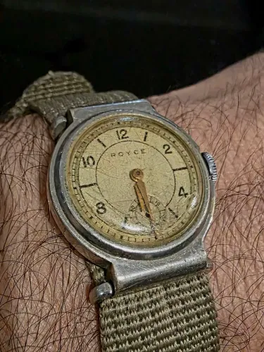 relógio militar royce suíço vintage 1940 original de trincheira 2a guerra p/ revisar as984
