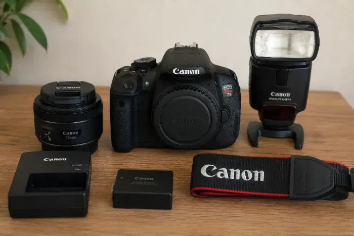 Kit Canon EOS Rebel T5i + Lente 50mm + Flash Canon Speedlite 430EX II