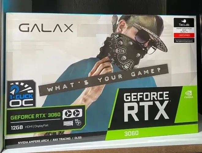 GALAX 3060 OC 12GB GDDR6 192BITS ZERADA NA CAIXA + GARANTIA ! IGUAL 2080 4060 6650 !!