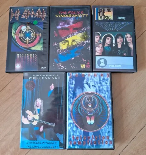 5 Fitas VHS Pré-gravadas Com Músicas