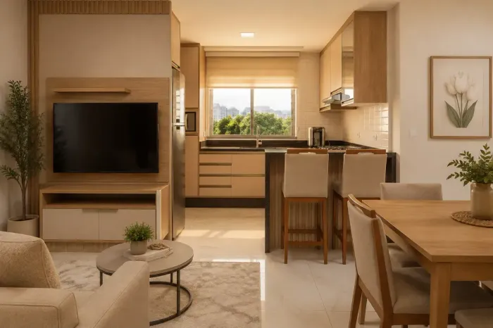 Casa nova mobiliada 130m², ático c/ escritório e lavabo, vista panorâmica - Uberaba, Curit