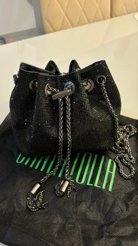 Bolsa Bucket Strass Preta - Santa Lolla