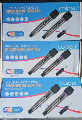 Microfone Duplo Recarregável 