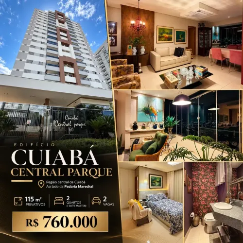 Apartamento a venda na regiao central de Cuiabá, edifício cuiabá central parque