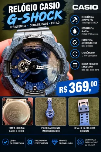 RELÓGIO CASIO G-SHOCK AZUL - ORIGINAL