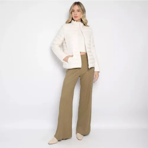 Jaqueta Puffer Feminina Matelassê Lisa Off White M - Hering