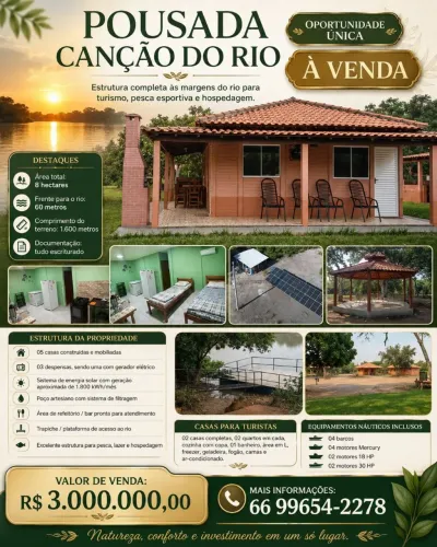 Pousada a Venda No Rio Piquiri