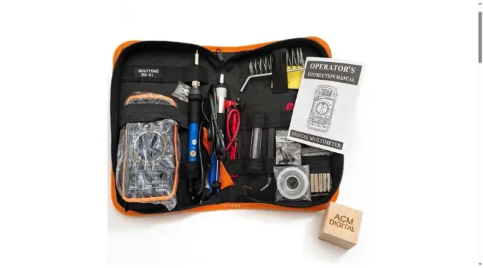 Kit Ferro de Solda 60W + Multimetro Digital XL830L BS-01 BISUTIME - Novo