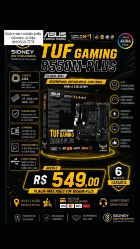 Placa-Mãe Asus TUF Gaming B550M-Plus (