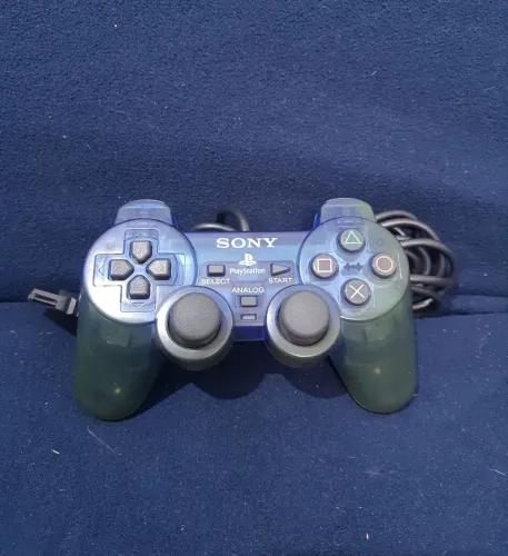 Controle Playstation 2 azul