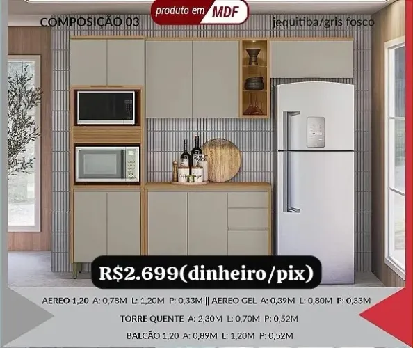 Armário de Parede com Balcão 