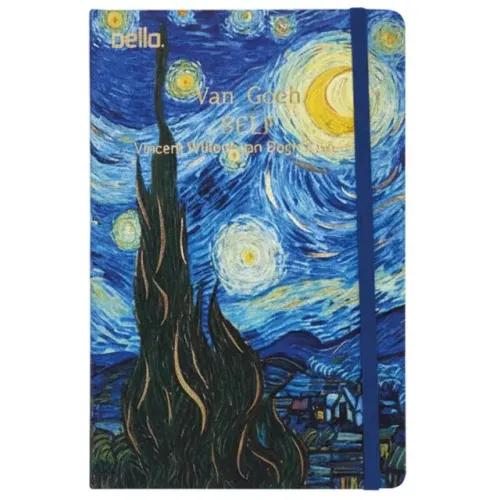 Caderneta Dello Gift Note 10,5x7,5cm Capa Dura Costurada com Elástico Noite