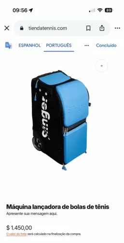 Slinger Bag - Máquina lançadora de Bolas de Tênis - Pouquíssimo Uso