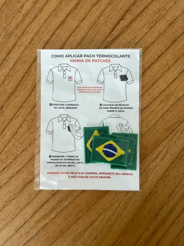 Kit de bandeirinhas do Brasil - 04 unidades patch bordado termo colante - Cropped Brasil 