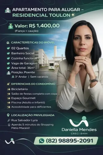 Apartamento para locação no TOULON, TABULEIRO DO MARTINS, Maceió, AL