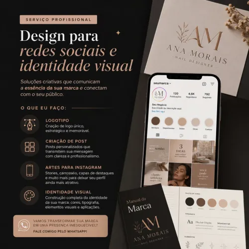 DESIGN PARA REDES SOCIAIS - ARTES PARA INSTAGRAM, LOGOTIPO, POSTS, IDENTIDADE VISUAL