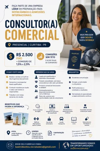 Vaga Aberta: Vendedor Interno
