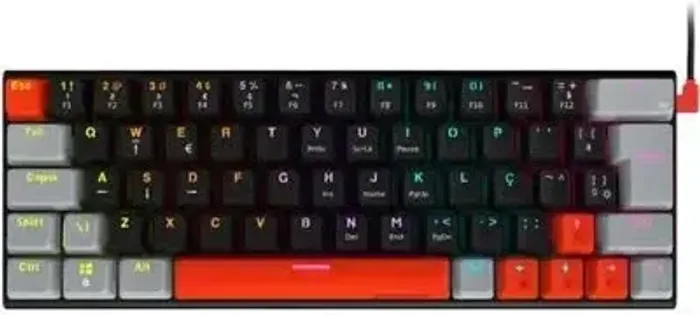 teclado gamer mecanico kuromori 60% switch blue led rainbow cor de teclado tri-color