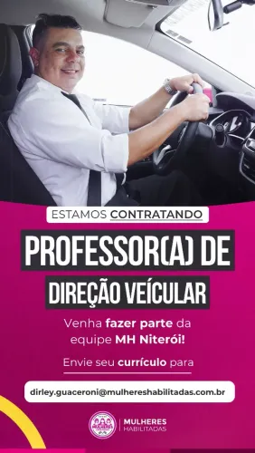 Estamos contratando professor de direção veícular
